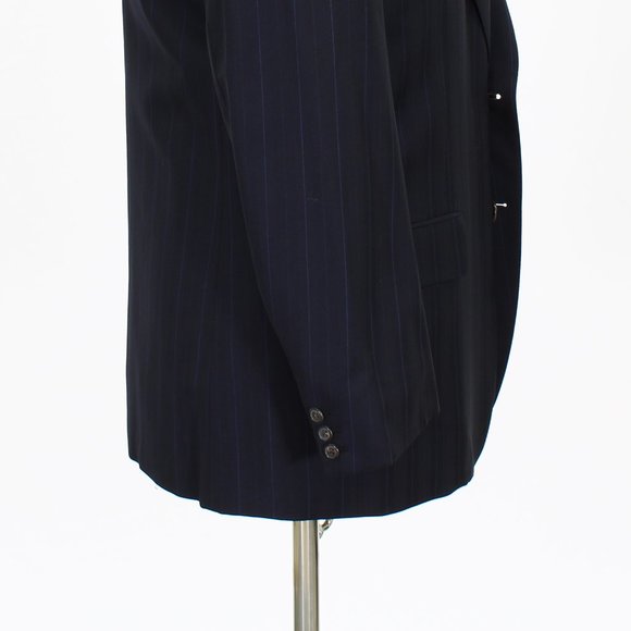 Belvest 40R Navy Stripe Wool Two Button Suit Jacket O562 - Picture 6 of 11